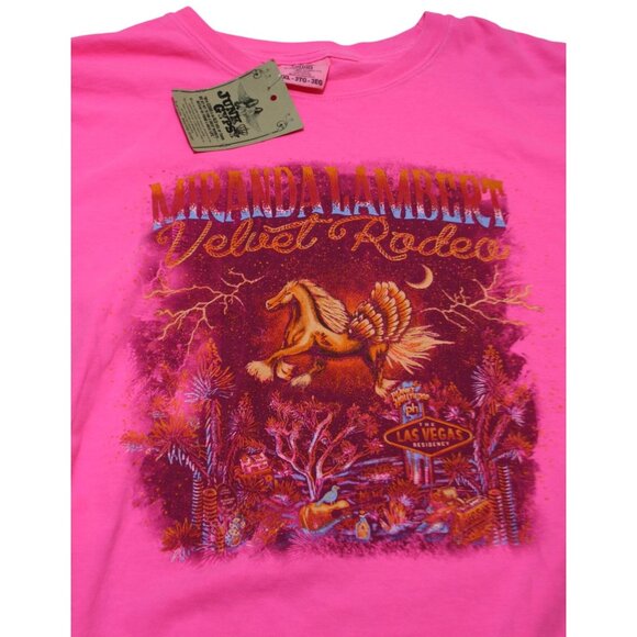 Junk Gypsy x Miranda Lambert Velvet Rodeo Womens 3XL Neon Pink T-Shirt - Picture 2 of 7